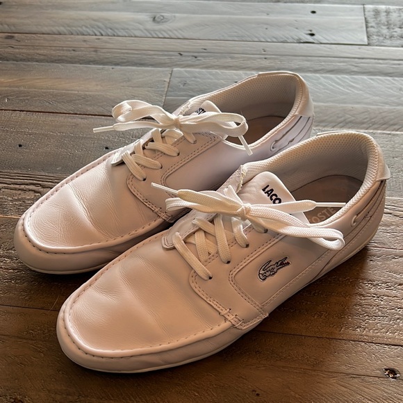 Lacoste Dreyfus Boat Shoes White / Navy - Picture 1 of 7